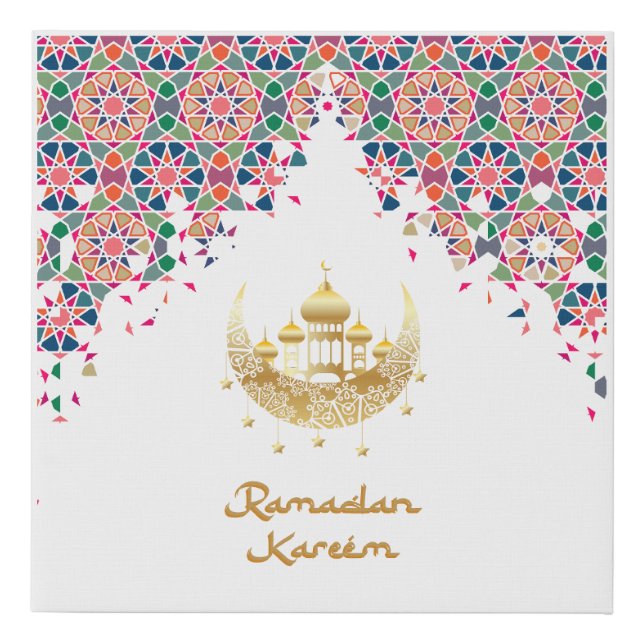 Arabic morocco ornament, Ramadan Faux Canvas Print (Front)