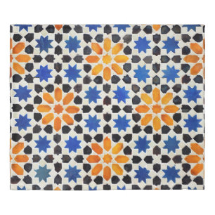 Arabic mosaic of tiles in Moroccan style, decorati Duvet Cover