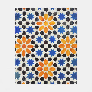 Arabic mosaic of tiles in Moroccan style, decorati Fleece Blanket