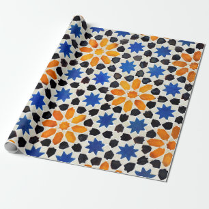 Arabic mosaic of tiles in Moroccan style, decorati Wrapping Paper