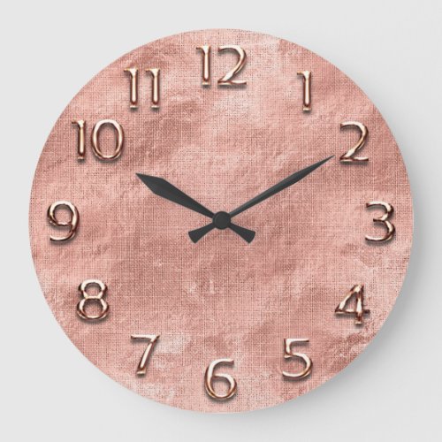 Arabic Numbers White Copper Rose Gold Urban Concep Large Clock
