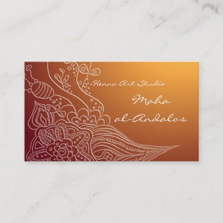 Arabic Oriental Henna Style Business Card