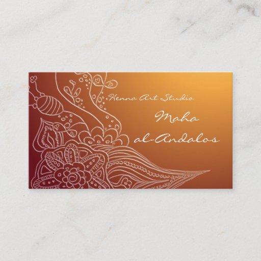 Customizable Arabic oriental henna style business card