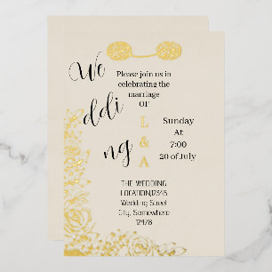 Arabic romantic unique simple minimalist foil invitation