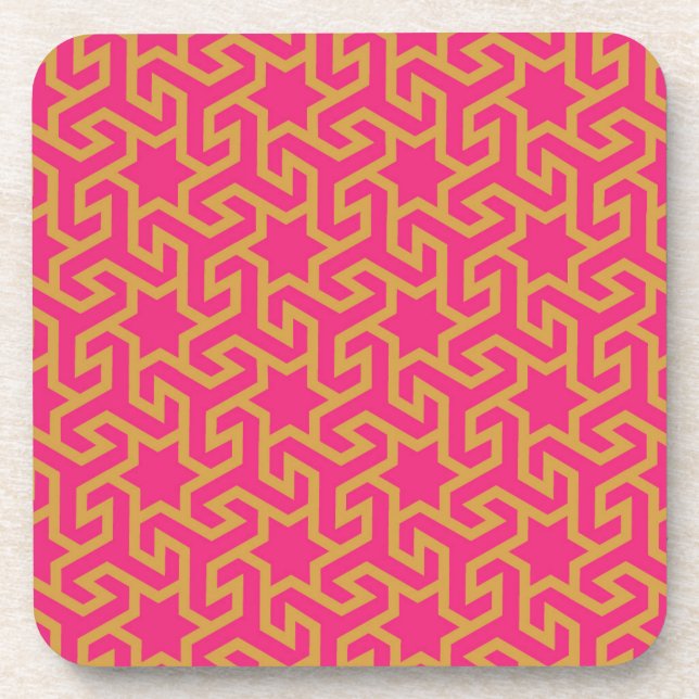 Arabic Star Shaped Pattern Beverage Coaster (Front)