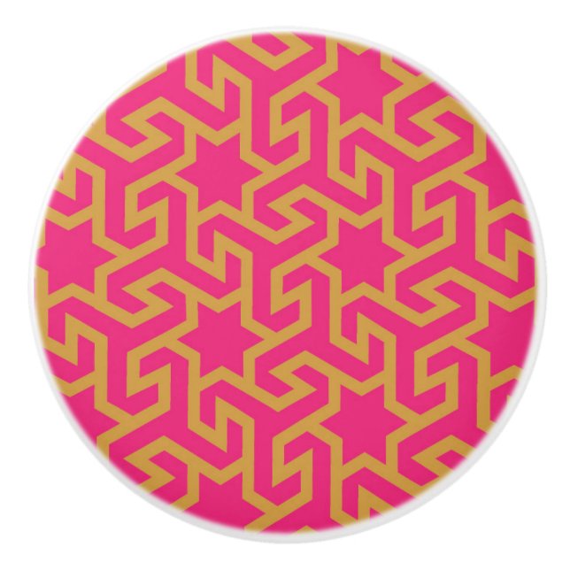 Arabic Star Shaped Pattern Ceramic Knob (Front)