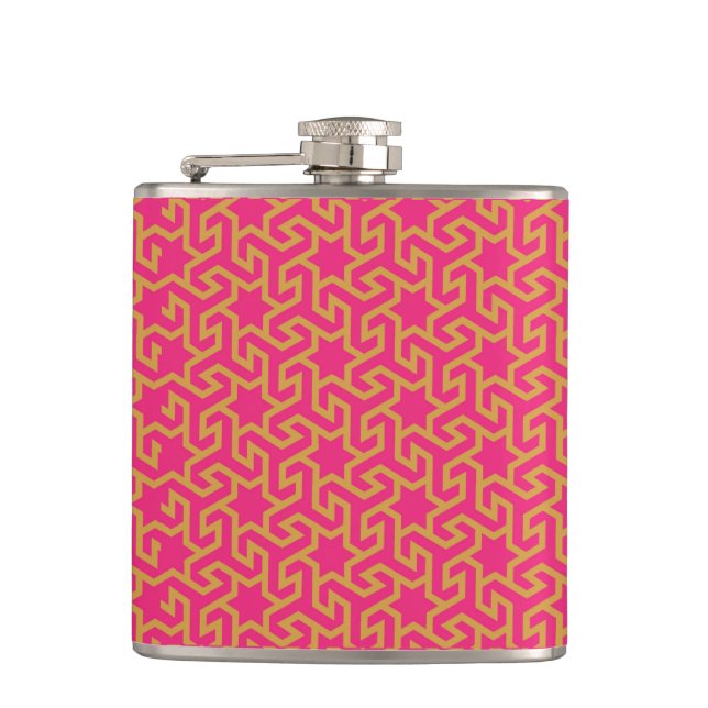 Arabic Star Shaped Pattern Hip Flask (Front)