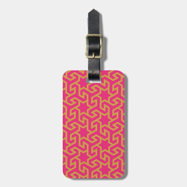 Arabic Star Shaped Pattern Luggage Tag (Front Vertical)