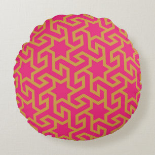 Arabic Star Shaped Pattern Round Pillow