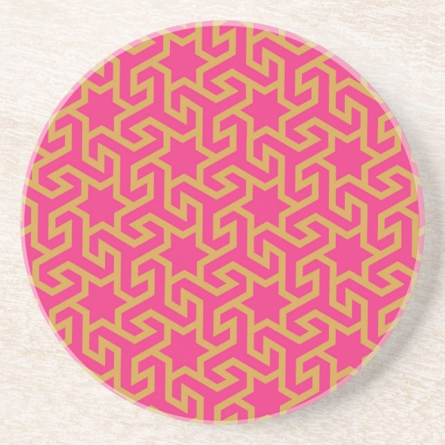 Arabic Star Shaped Pattern Sandstone Coaster (Front)