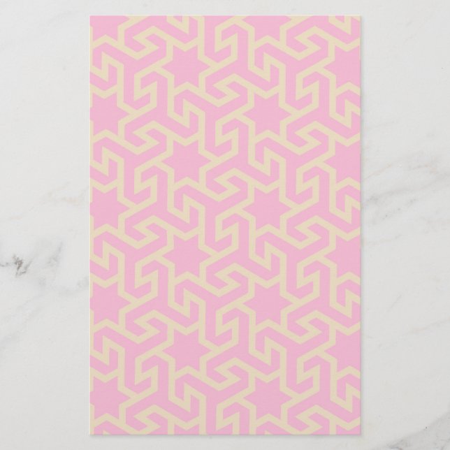 Arabic Star Shaped Pattern Stationery (Front)