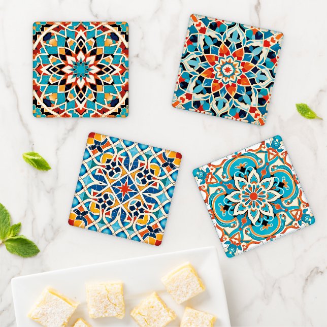 Arabic Tile  Coaster Set (In Situ)
