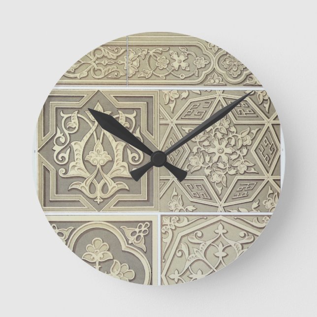 Arabic tile designs (color litho) round clock (Front)