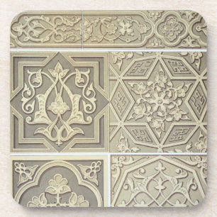 Arabic tile designs (colour litho) coaster