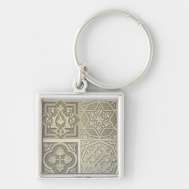 Arabic tile designs (colour litho) keychain (Front)