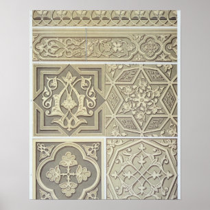 Arabic tile designs (colour litho) poster