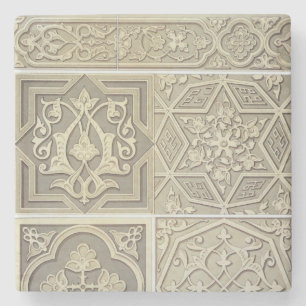 Arabic tile designs (colour litho) stone coaster