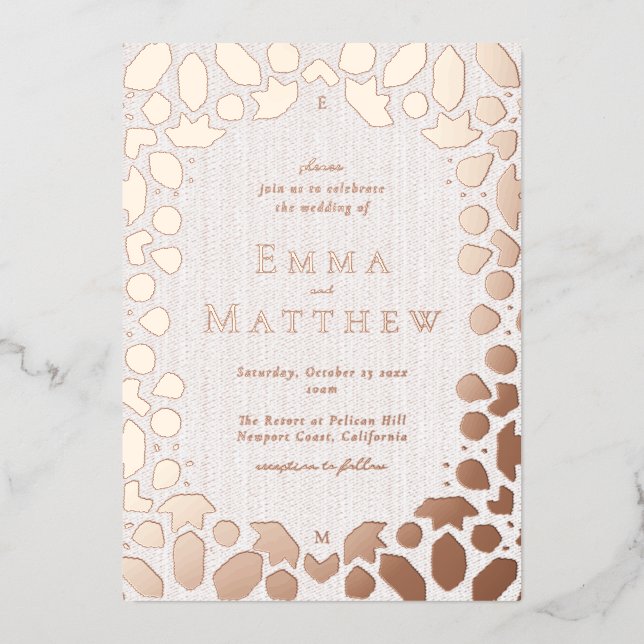 Arabic Tile Mediterranean Wedding Foil Invitation (Front)