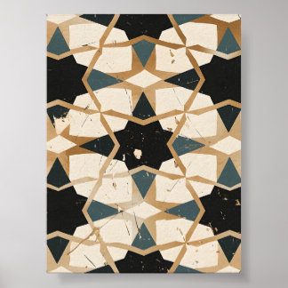 Arabic Tile Pattern Dark Poster