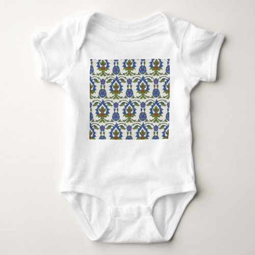 Arabic Traditional Iznik Tile Seamless Baby Bodysuit