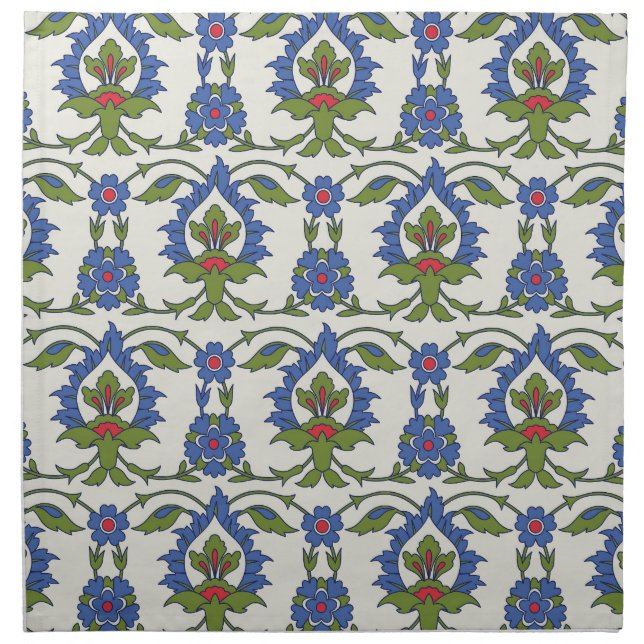 Arabic Traditional: Iznik Tile Seamless. Cloth Napkin (Front)