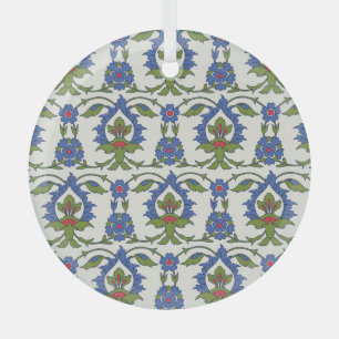 Arabic Traditional: Iznik Tile Seamless. Glass Ornament