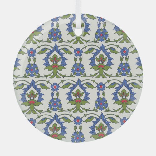 Arabic Traditional Iznik Tile Seamless Glass Ornament