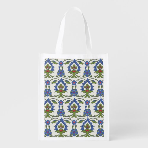 Arabic Traditional Iznik Tile Seamless Grocery Bag