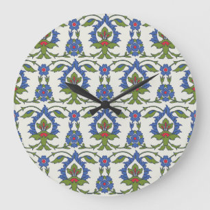 Arabic Traditional: Iznik Tile Seamless. Large Clock