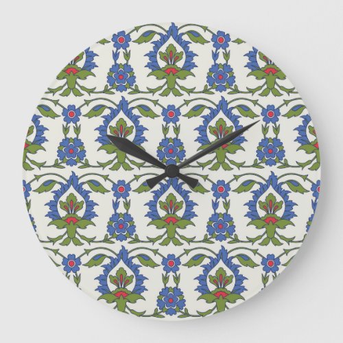 Arabic Traditional Iznik Tile Seamless Large Clock
