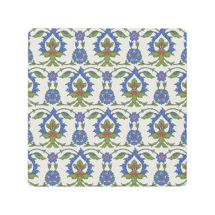 Arabic Traditional: Iznik Tile Seamless. Metal Print