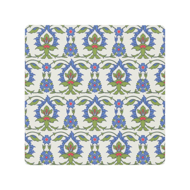 Arabic Traditional: Iznik Tile Seamless. Metal Print (Front)