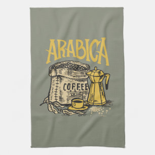 Arabica Coffee l Vintage image Kitchen Towel