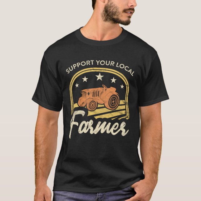 Arable Support Your Local Farmer  Farming T-Shirt (Front)