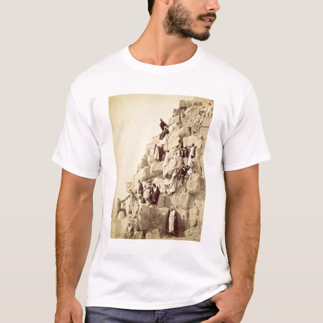 Arabs assisting tourists to climb the pyramids at T-Shirt (Front)