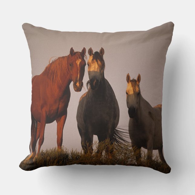Arabs at Sunset Throw Pillow (Front)