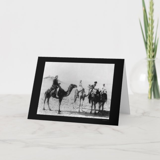 Arabs on Camels in the Sahara Desert 1914 Card (Front)