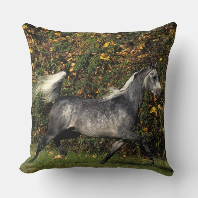 Arabs Running: Autumn Throw Pillow (Front)