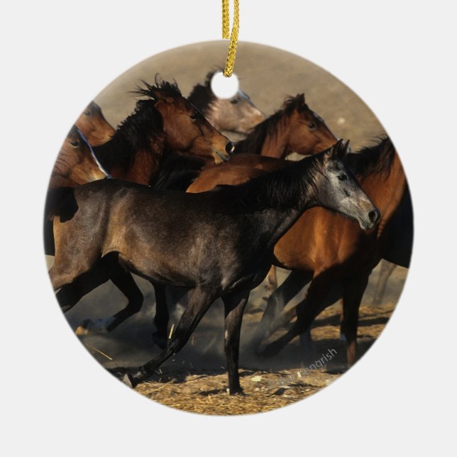 Arabs Running in the Desert Ceramic Ornament (Front)