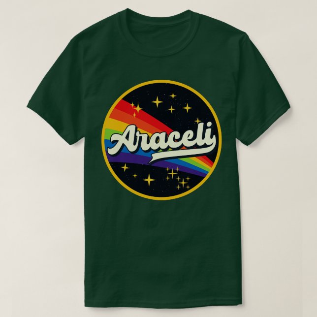 Araceli Rainbow In Space Vintage Style T-Shirt (Design Front)
