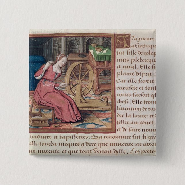 Arachne, from 'Vie des Femmes Celebres' Pinback Button (Front)