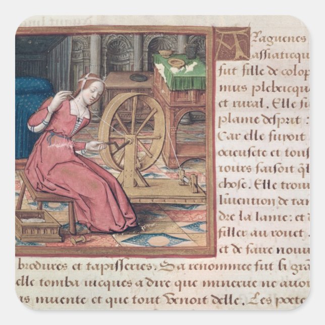 Arachne, from 'Vie des Femmes Celebres' Square Sticker (Front)