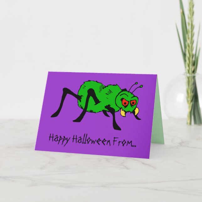 Arachnophilia Nightmare Funny Halloween Card (Front)
