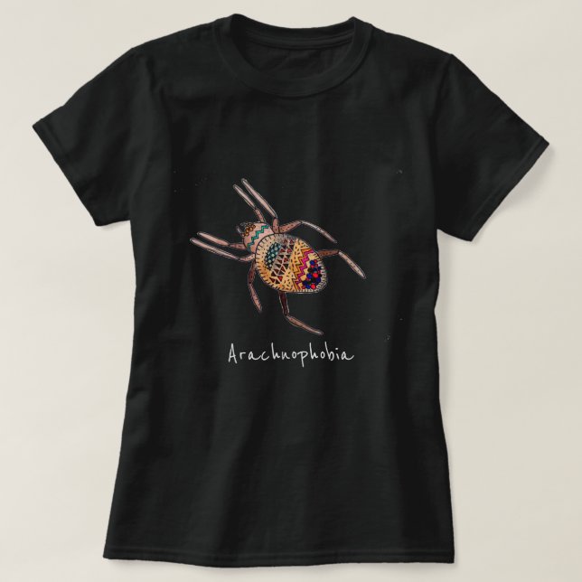 Arachnophobia spider slogan cute arachnid art T-Shirt (Design Front)