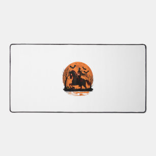 arafed knight on a horse with a pumpkin on his hea desk mat