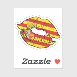 Aragon Aragonese Lipstick Love Flag Sticker
