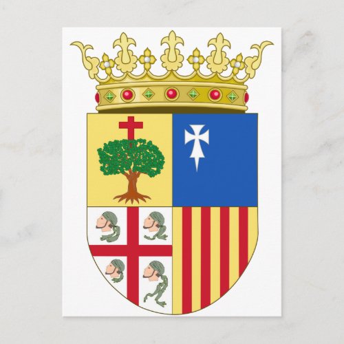 Aragon Coat of Arms Spain Postcard