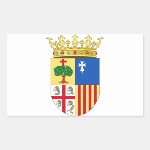 Aragon Coat of Arms Spain Rectangular Sticker