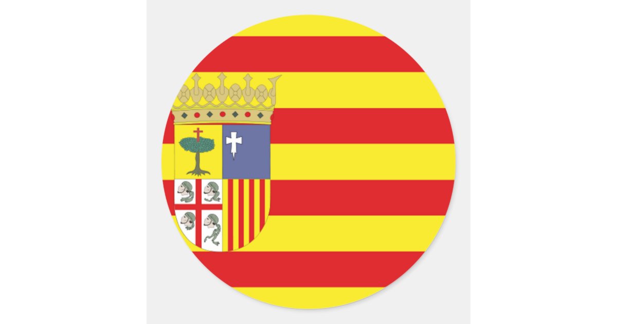 Aragon Flag Classic Round Sticker | Zazzle