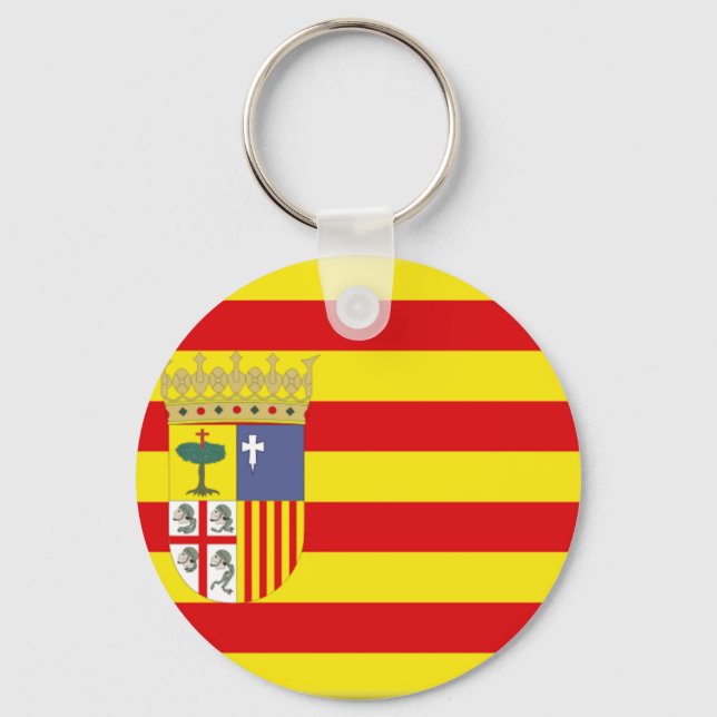 Aragon (Spain) Flag Keychain (Front)